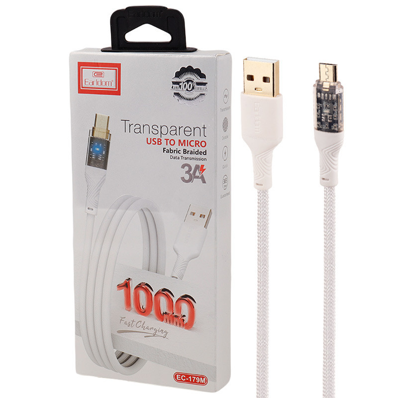 کابل میکرو یو اس بی فست شارژ Earldom EC-179M 3A 1m