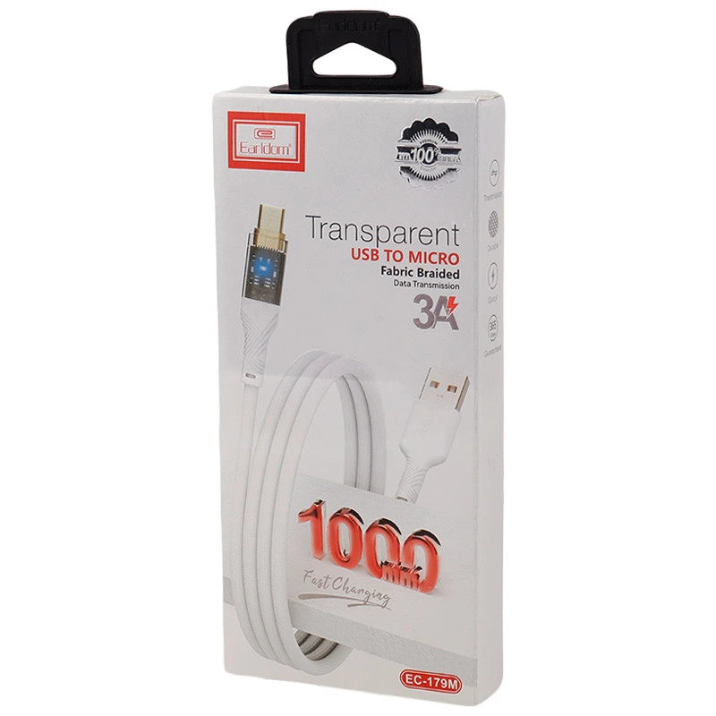 کابل میکرو یو اس بی فست شارژ Earldom EC-179M 3A 1m