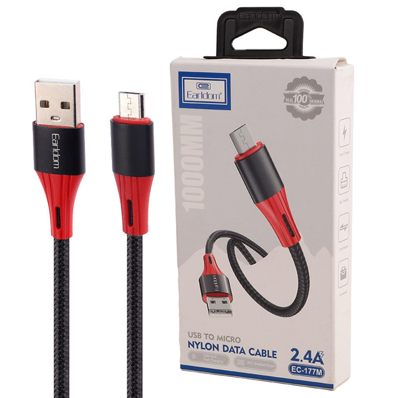 کابل میکرو یو اس بی فست شارژ Earldom EC-177M 2.4A 1m