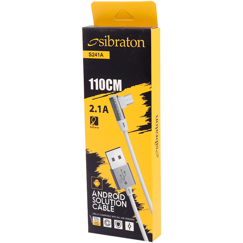 کابل میکرو یو اس بی Sibraton S241A 2.1A 1.1m یکسر L