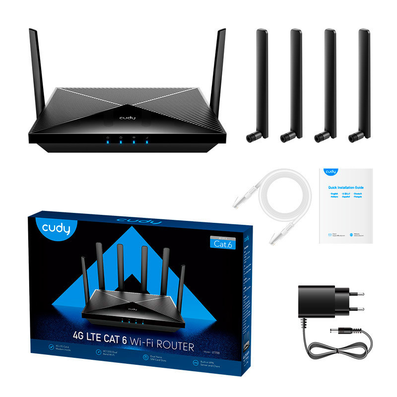 روتر 6 آنتن Cudy LT700 AC1200 4G LTE 300Mbps