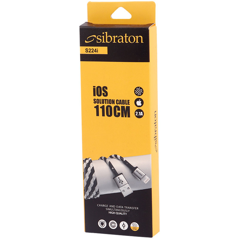 کابل آیفونی Sibraton S224i 2.1A 1.1m
