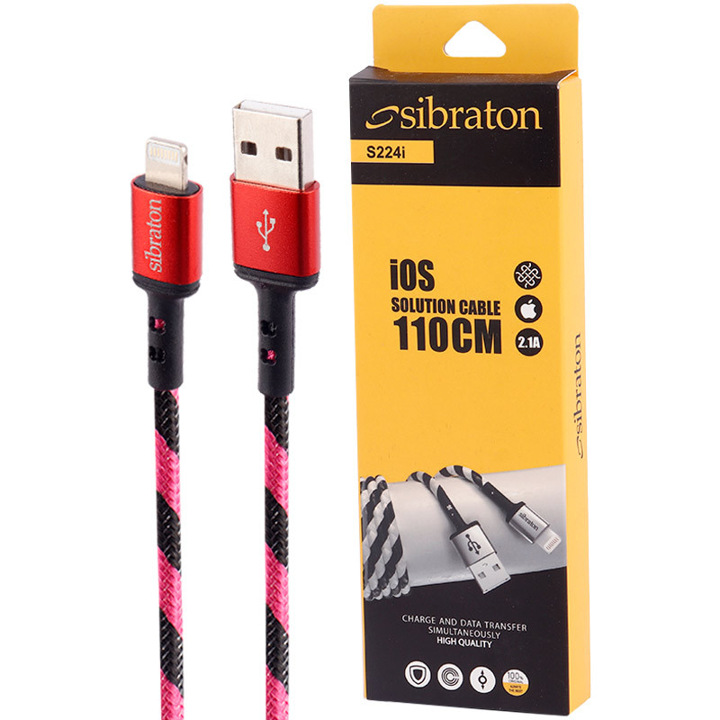کابل آیفونی Sibraton S224i 2.1A 1.1m