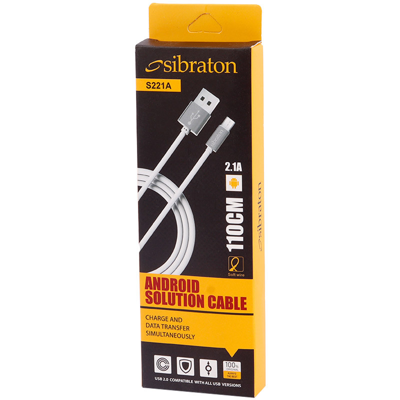 کابل میکرو یو اس بی Sibraton S221A 2.1A 1.1m