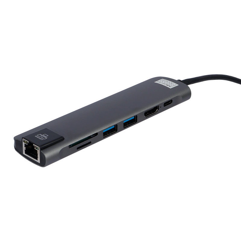هاب K-net K-MFCMS707 Type-C To USB3.0/HDMI/LAN/SD/Micro SD/Type-C