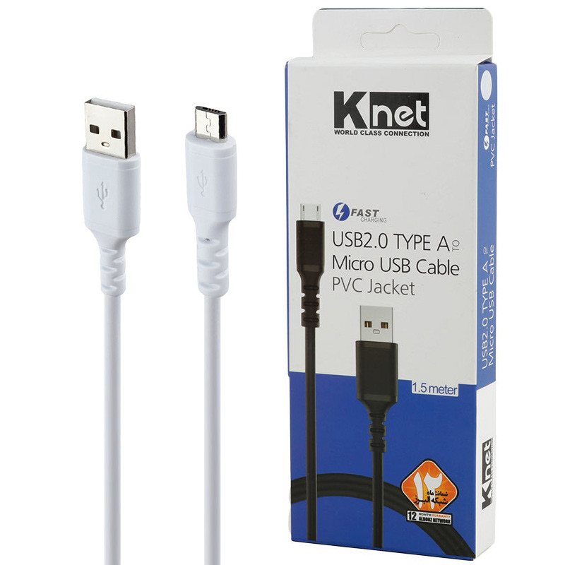 کابل میکرو یو اس بی فست شارژ K-net K-CUM02015 1.5m
