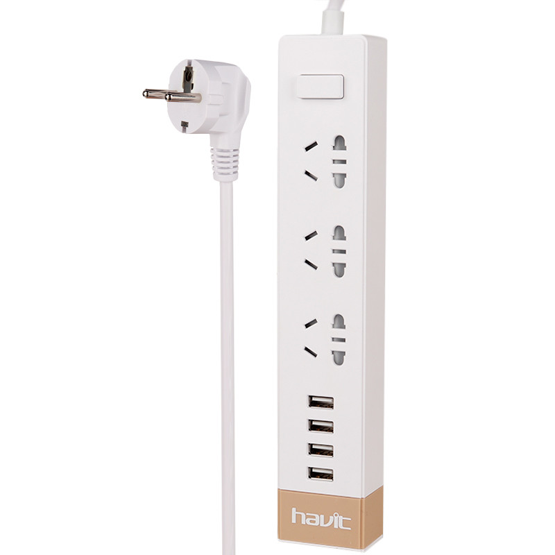 چند راهی ۳ خانه برق هویت HV-A45U با کابل 1.5 متری + شارژر USB