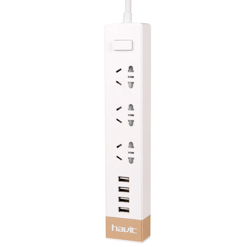 چند راهی ۳ خانه برق هویت HV-A45U با کابل 1.5 متری + شارژر USB