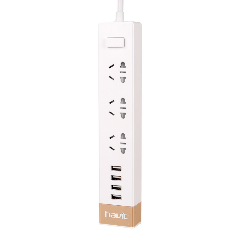 چند راهی ۳ خانه برق هویت HV-A45U با کابل 1.5 متری + شارژر USB