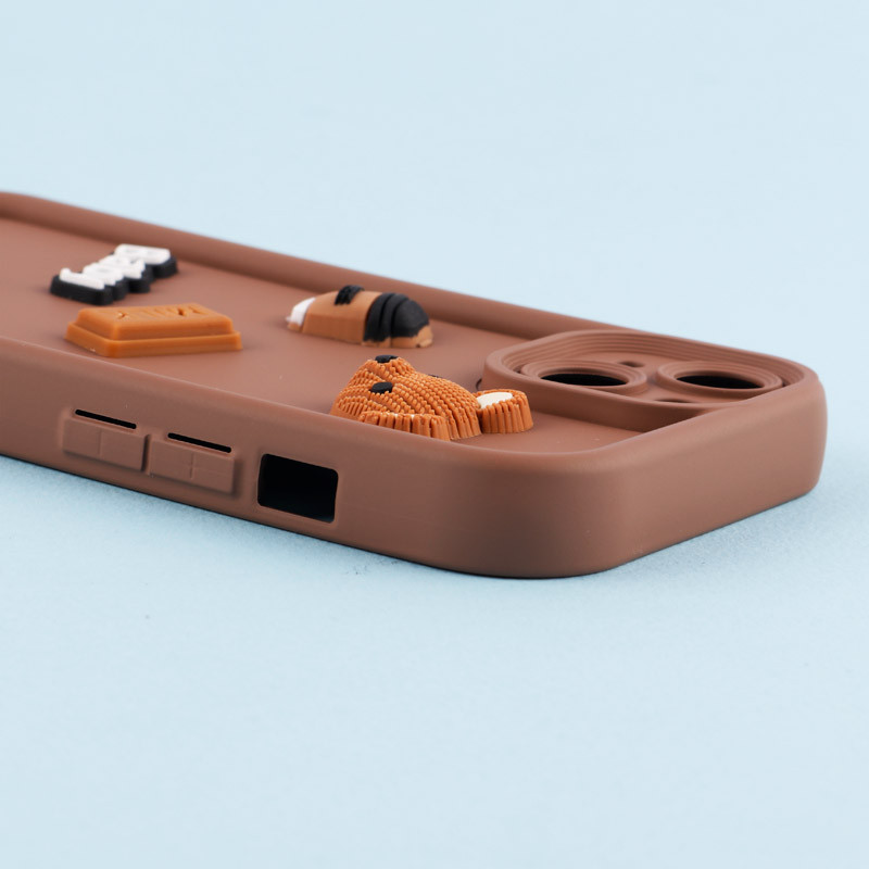 قاب سیلیکونی Fashion Case عروسک برجسته ریز محافظ لنزدار iPhone 13