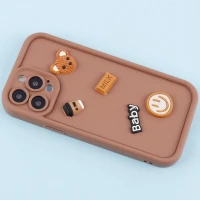 قاب سیلیکونی Fashion Case عروسک برجسته ریز محافظ لنزدار iPhone 13 Pro Max