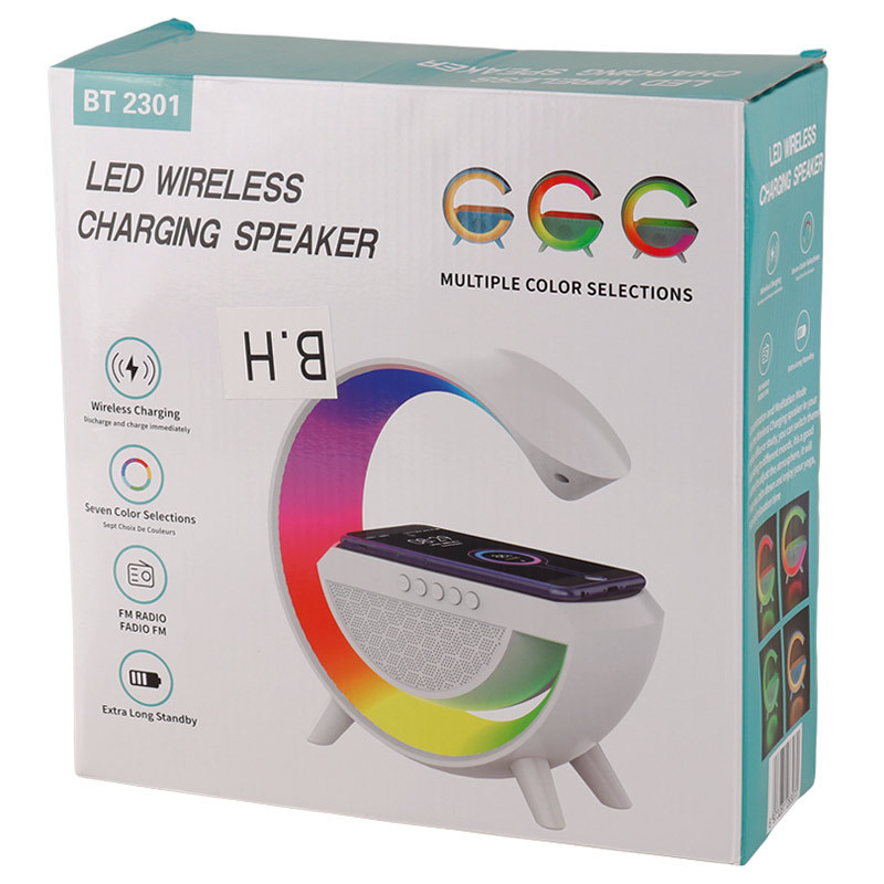 شارژر بی سیم و چراغ رومیزی اسپیکر دار BT-2301 15W