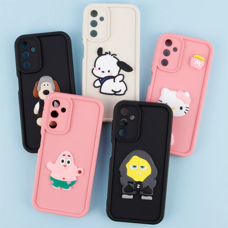 قاب سیلیکونی Fashion Case عروسک برجسته محافظ لنزدار Samsung Galaxy A14 4G / A14 5G