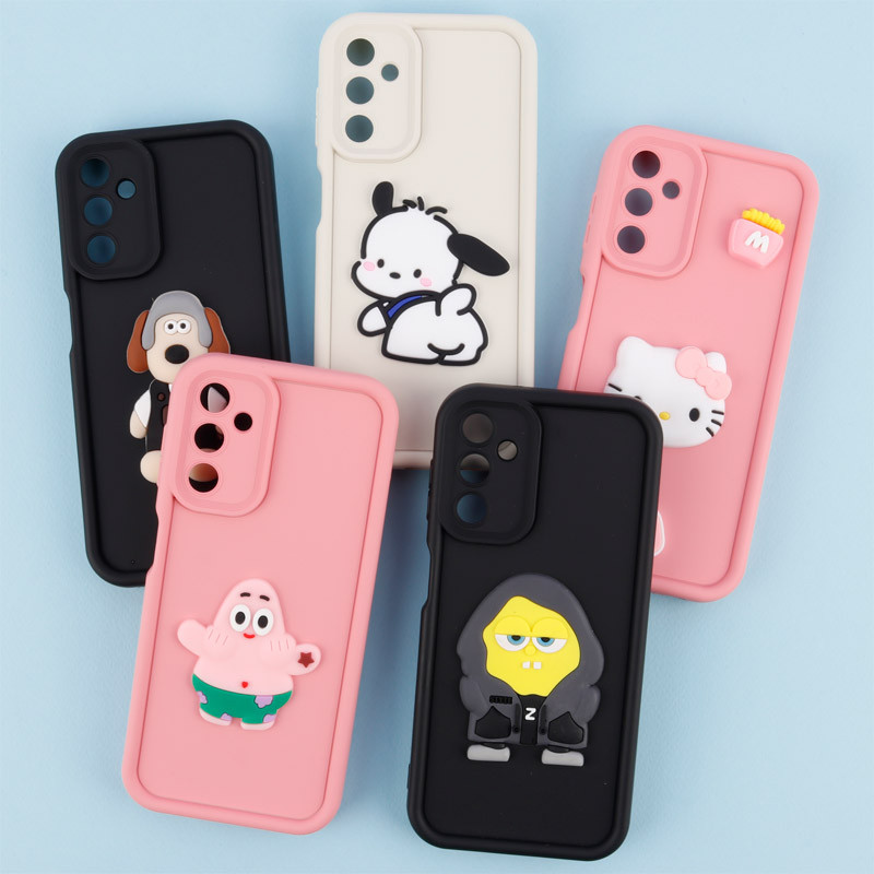 قاب سیلیکونی Fashion Case عروسک برجسته محافظ لنزدار Samsung Galaxy A14 4G / A14 5G