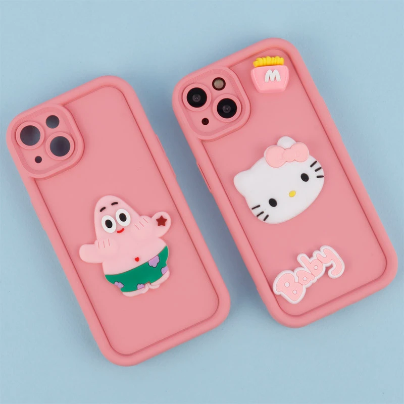 قاب سیلیکونی Fashion Case عروسک برجسته محافظ لنزدار iPhone 13