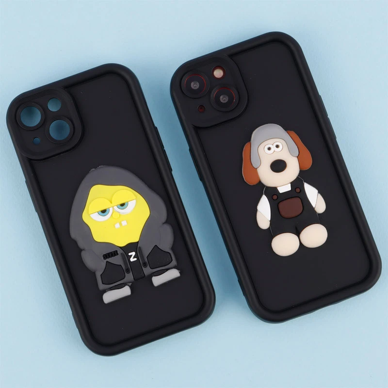 قاب سیلیکونی Fashion Case عروسک برجسته محافظ لنزدار iPhone 13