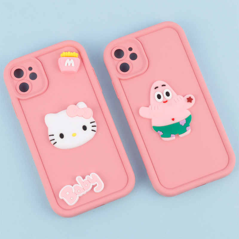 قاب سیلیکونی Fashion Case عروسک برجسته محافظ لنزدار iPhone 11