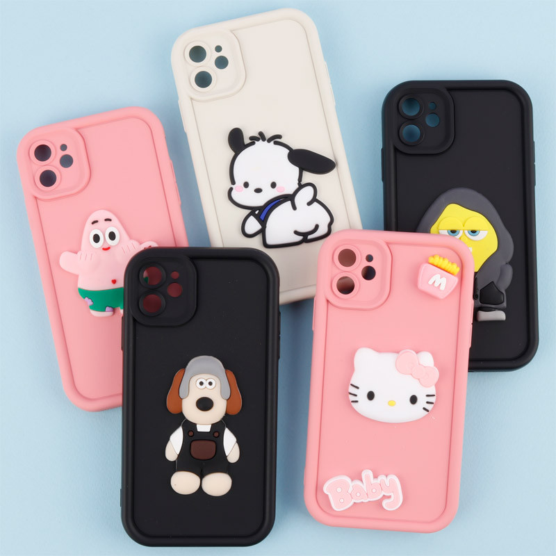 قاب سیلیکونی Fashion Case عروسک برجسته محافظ لنزدار iPhone 11