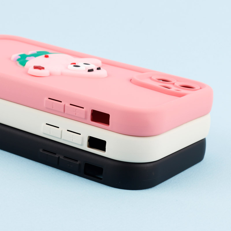 قاب سیلیکونی Fashion Case عروسک برجسته محافظ لنزدار iPhone 11