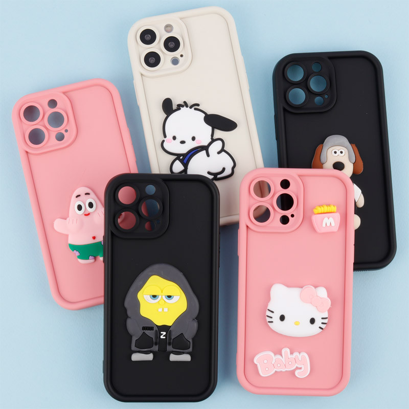 قاب سیلیکونی Fashion Case عروسک برجسته محافظ لنزدار iPhone 13 Pro Max