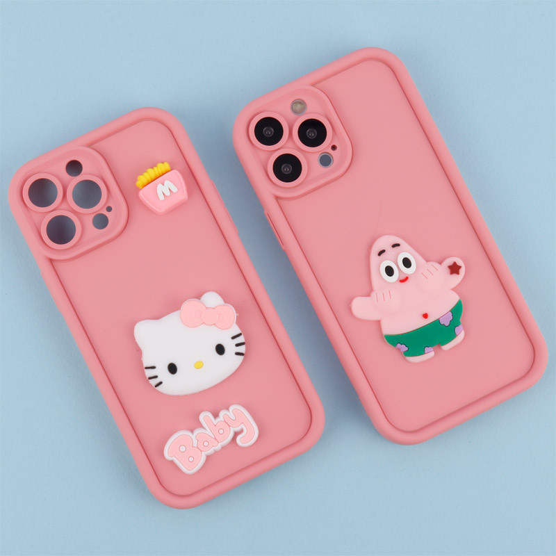 قاب سیلیکونی Fashion Case عروسک برجسته محافظ لنزدار iPhone 13 Pro Max