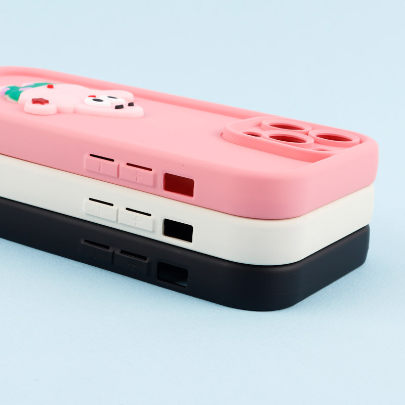 قاب سیلیکونی Fashion Case عروسک برجسته محافظ لنزدار iPhone 13 Pro Max