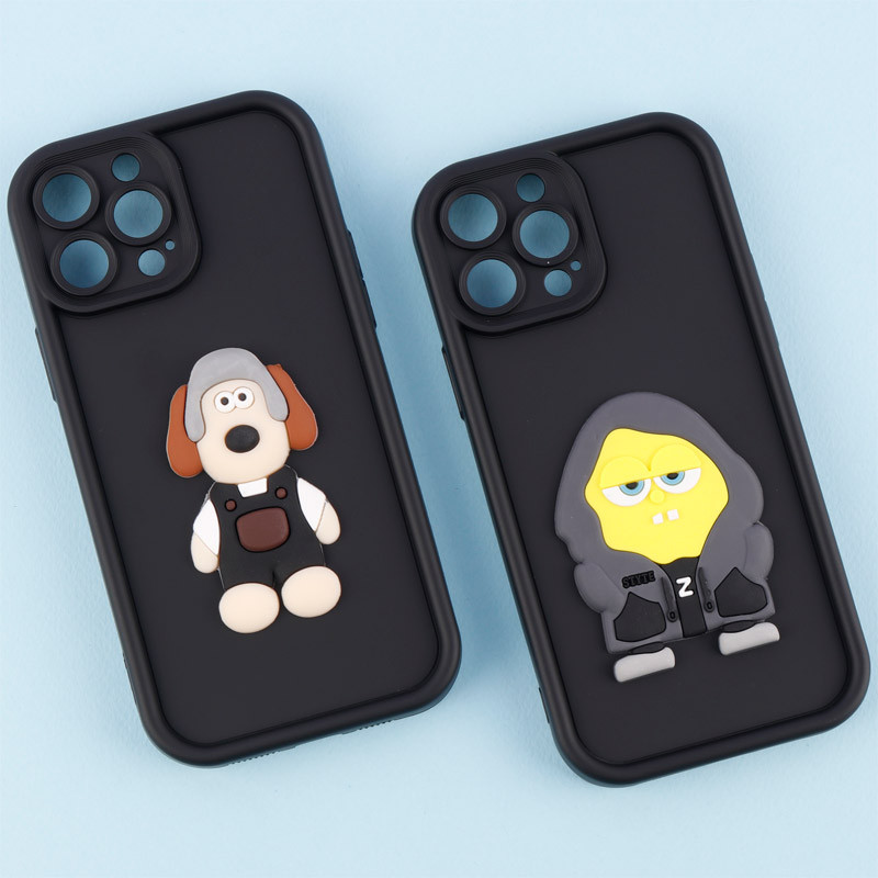 قاب سیلیکونی Fashion Case عروسک برجسته محافظ لنزدار iPhone 13 Pro Max