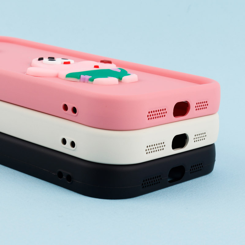 قاب سیلیکونی Fashion Case عروسک برجسته محافظ لنزدار iPhone 13 Pro Max
