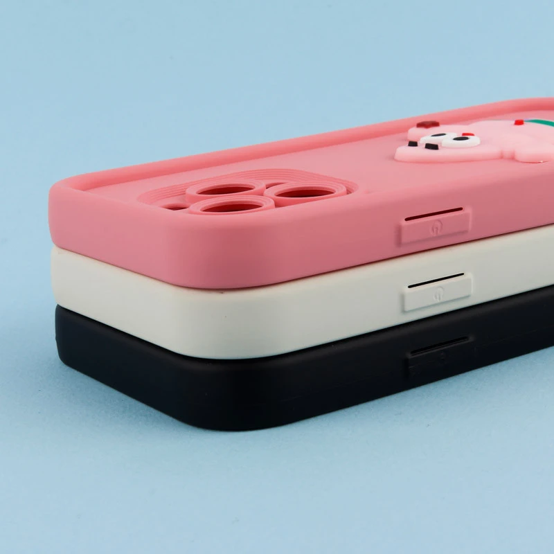 قاب سیلیکونی Fashion Case عروسک برجسته محافظ لنزدار iPhone 13 Pro Max