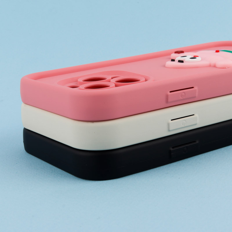 قاب سیلیکونی Fashion Case عروسک برجسته محافظ لنزدار iPhone 13 Pro Max