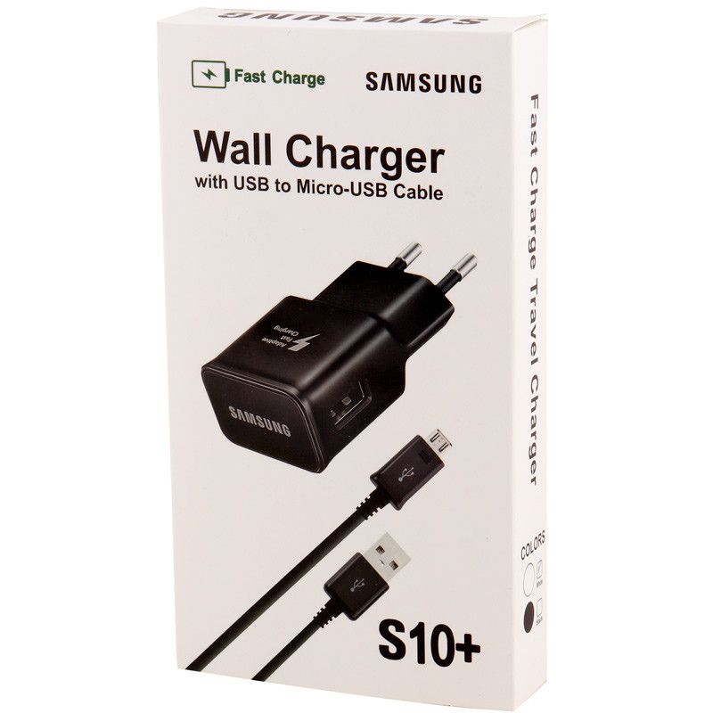 شارژر دیواری فست شارژ Samsung S10+ EP-TA200 2A QC3.0 PD + کابل میکرو یو اس بی