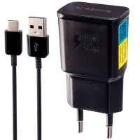 شارژر دیواری فست شارژ Samsung S10+ EP-TA200 2A QC3.0 + کابل تایپ سی