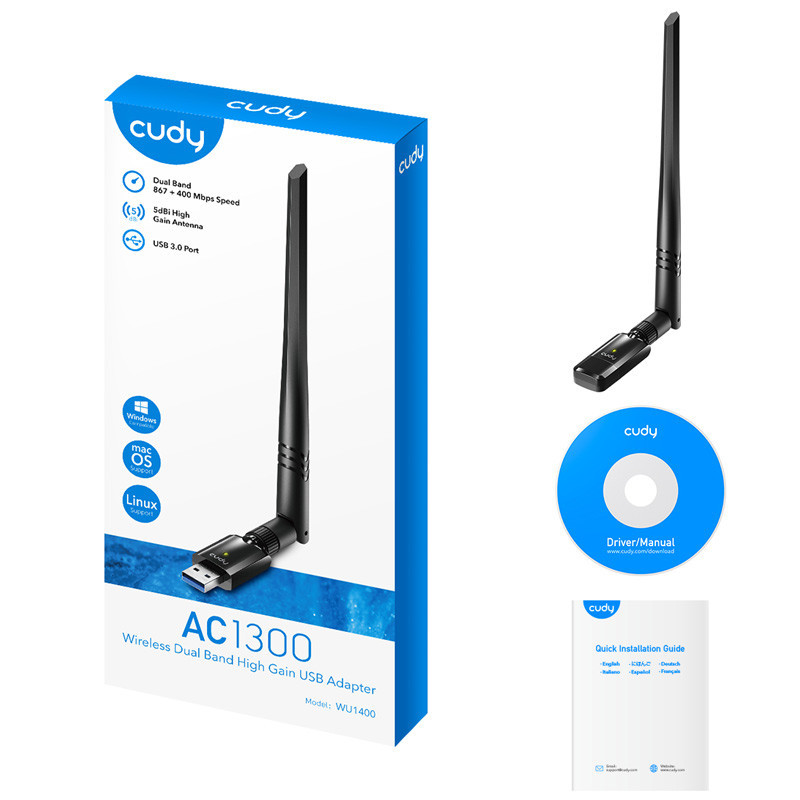 کارت شبکه بی سیم آنتن دار Cudy WU1400 400Mbps
