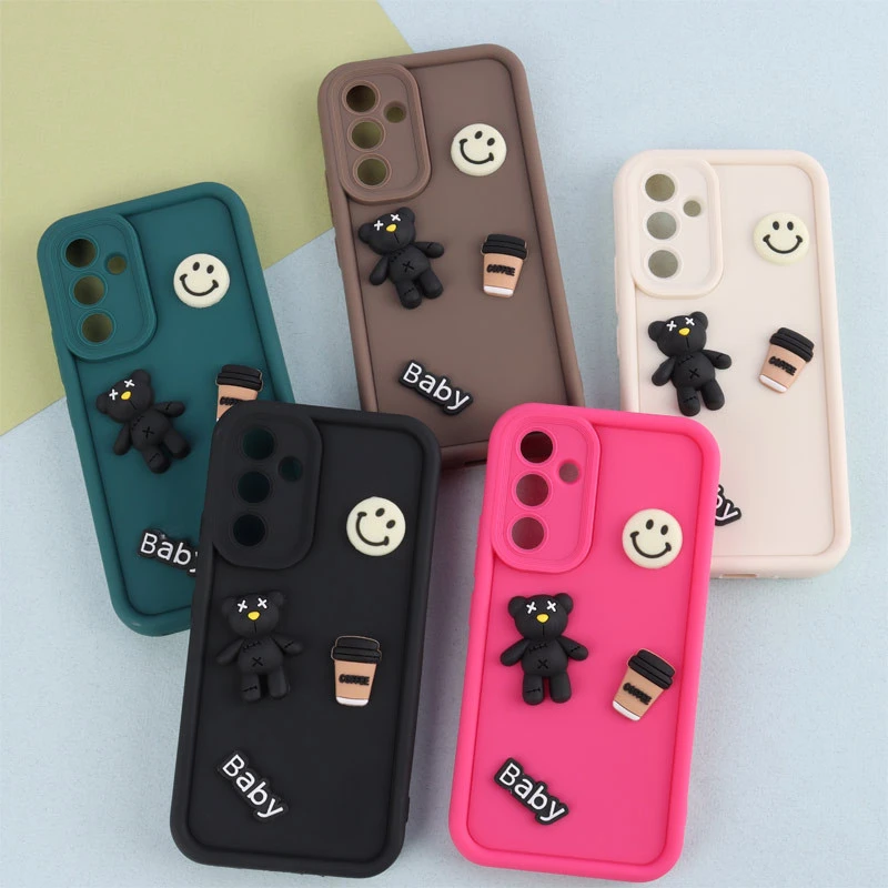قاب سیلیکونی Fashion Case سامسونگ Galaxy A54 عروسک برجسته ریز محافظ لنزدار