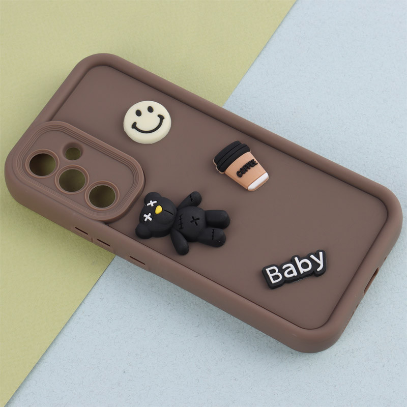 قاب سیلیکونی Fashion Case عروسک برجسته ریز محافظ لنزدار Samsung Galaxy A54