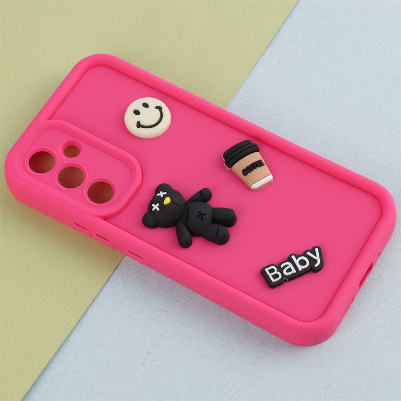 قاب سیلیکونی Fashion Case عروسک برجسته ریز محافظ لنزدار Samsung Galaxy A54