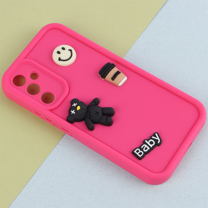 قاب سیلیکونی Fashion Case عروسک برجسته ریز محافظ لنزدار Samsung Galaxy A34