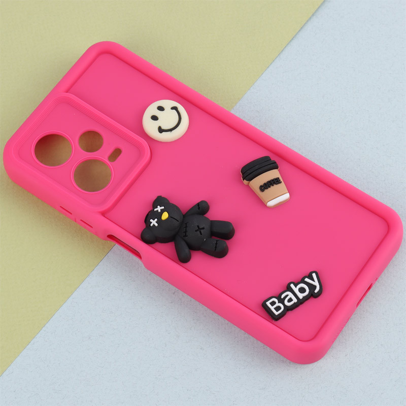قاب سیلیکونی Fashion Case عروسک برجسته ریز محافظ لنزدار Xiaomi Redmi Note 12 Pro 5G