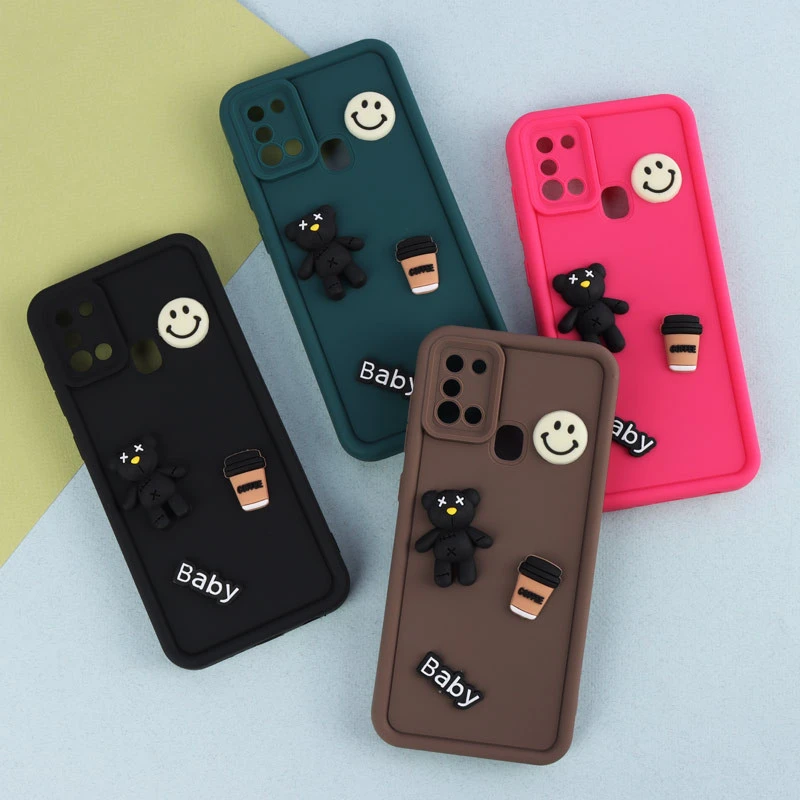 قاب سیلیکونی Fashion Case عروسک برجسته ریز محافظ لنزدار Samsung Galaxy A21s