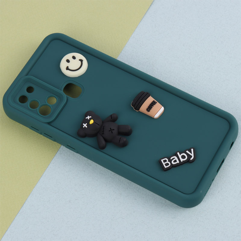 قاب سیلیکونی Fashion Case عروسک برجسته ریز محافظ لنزدار Samsung Galaxy A21s