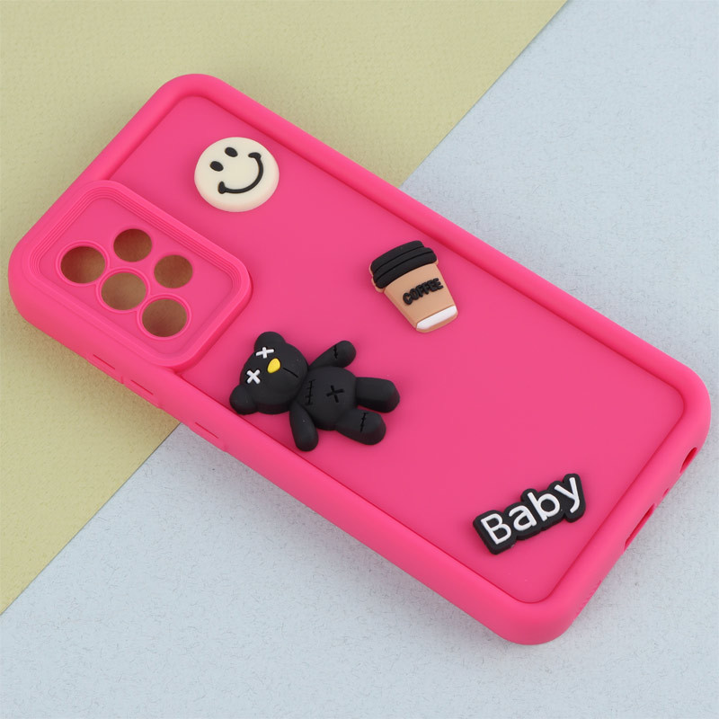 قاب سیلیکونی Fashion Case عروسک برجسته ریز محافظ لنزدار Samsung Galaxy A52 / A52s