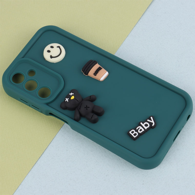 قاب سیلیکونی Fashion Case عروسک برجسته ریز محافظ لنزدار Samsung Galaxy A24 4G