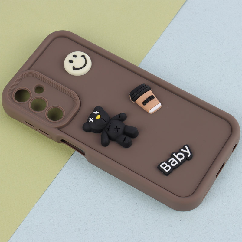 قاب سیلیکونی Fashion Case عروسک برجسته ریز محافظ لنزدار Samsung Galaxy A24 4G