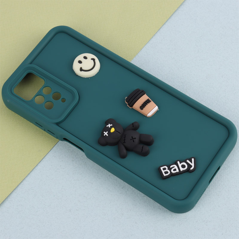 قاب سیلیکونی Fashion Case عروسک برجسته ریز محافظ لنزدار Xiaomi Redmi Note 11 Pro