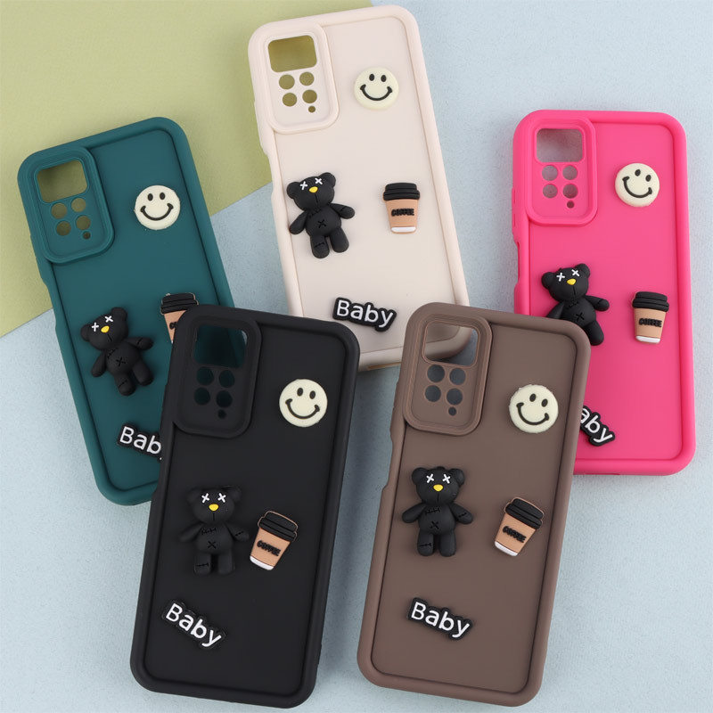 قاب سیلیکونی Fashion Case عروسک برجسته ریز محافظ لنزدار Xiaomi Redmi Note 11 Pro