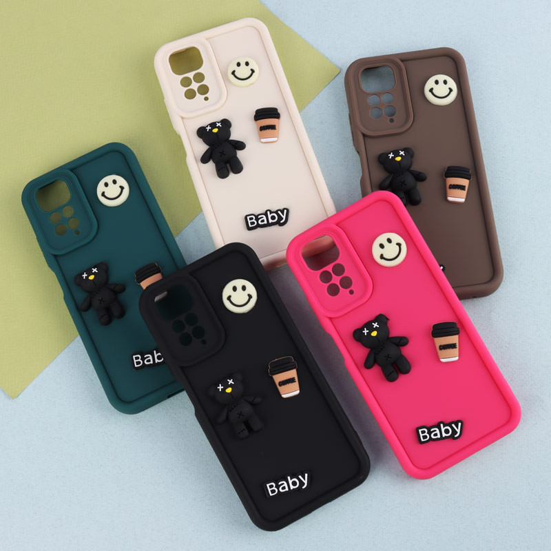 قاب سیلیکونی Fashion Case عروسک برجسته ریز محافظ لنزدار Xiaomi Redmi Note 11 / 11S