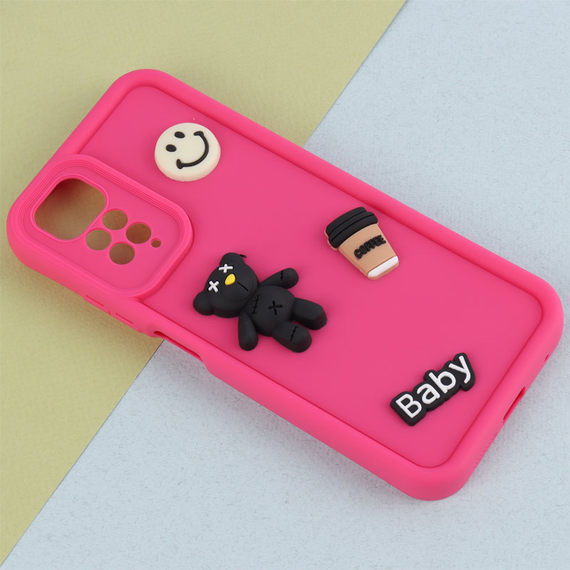 قاب سیلیکونی Fashion Case عروسک برجسته ریز محافظ لنزدار Xiaomi Redmi Note 11 / 11S