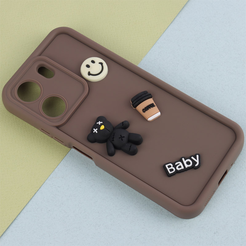 قاب سیلیکونی Fashion Case عروسک برجسته ریز محافظ لنزدار Xiaomi Redmi 13C / Poco C65