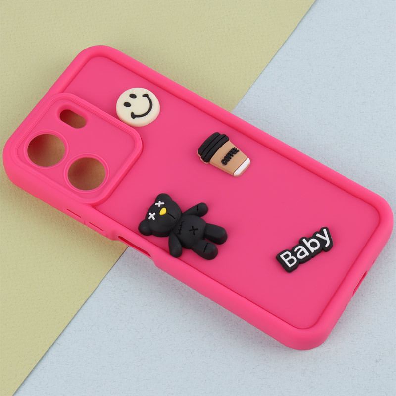 قاب سیلیکونی Fashion Case عروسک برجسته ریز محافظ لنزدار Xiaomi Redmi 13C / Poco C65