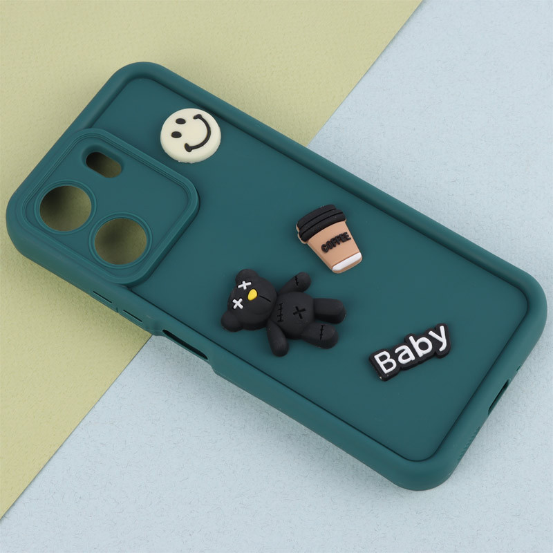 قاب سیلیکونی Fashion Case عروسک برجسته ریز محافظ لنزدار Xiaomi Redmi 13C / Poco C65
